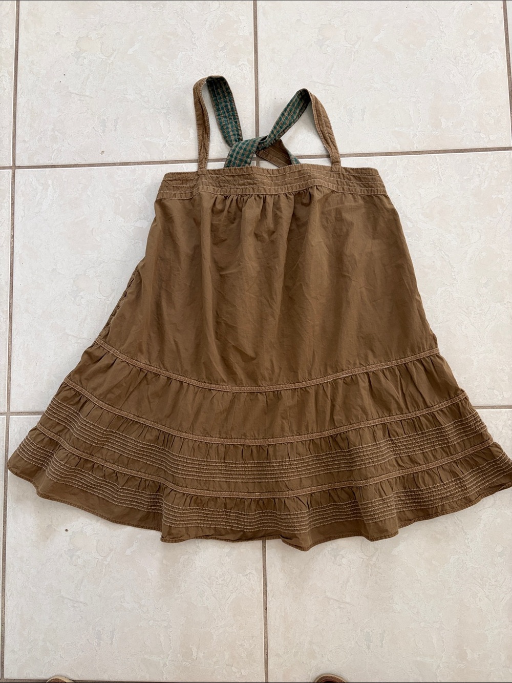 NWT Anthropologie fun summer olive Tiered Cotton dress size s